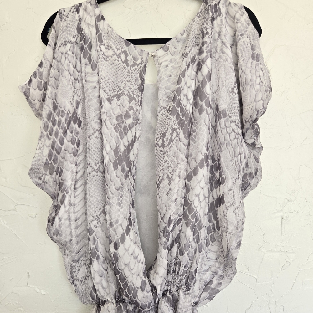 Mare Mare Silk Gray White Python Romper - image 5